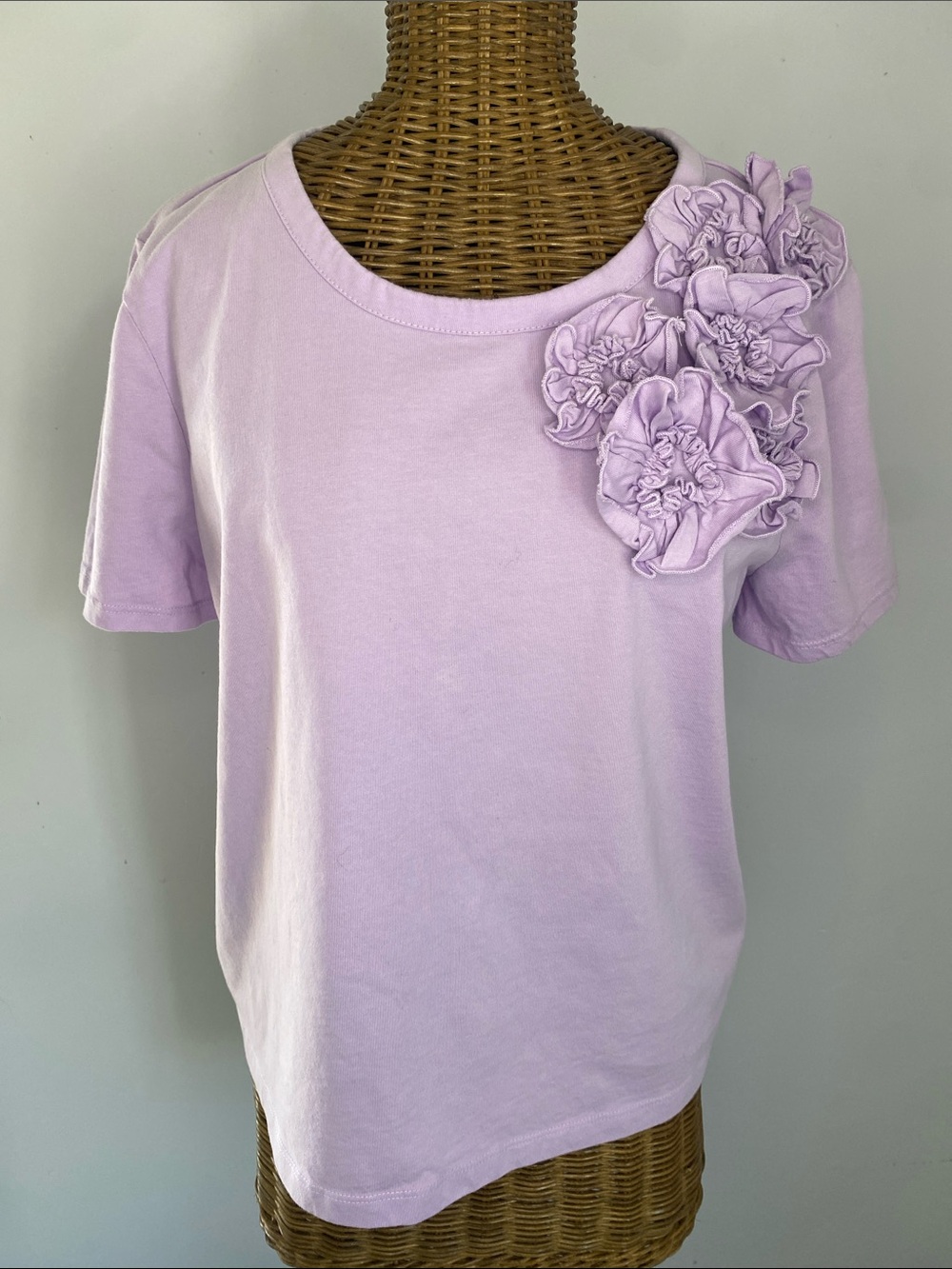 Lilly Pulitzer Light Lavender Short Sleeve Floral Appliqué Tee